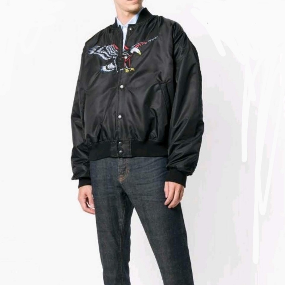 SSS World Corp. Embroidered Eagle Bomber